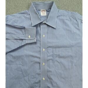 Brooks‎ Brothers Shirt Mens 16.5 - 32 Striped 100% Cotton Button Up